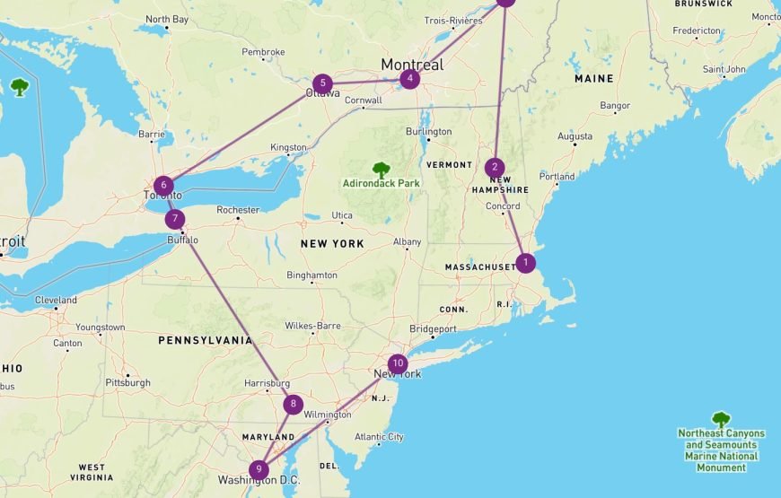 Noordoost-Amerika en Oost-Canada